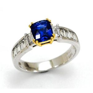 �ӕʏ��t�I�V�R�u���[�T�t�@�C�A 1.23ct�V�R �_�C�������h  0.72ct  sr191 K18WG	