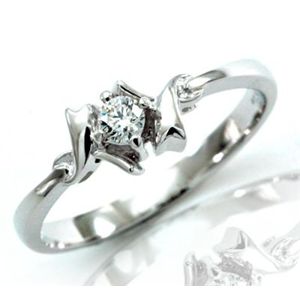 鑑別書付!天然ダイヤモンドリングdr4432 0.10ct K18WG