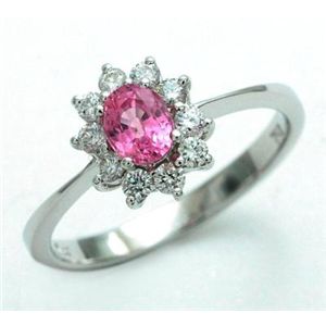 鑑別書付!天然ピンクサファイア0.43ct*ダイヤモンドリング0.26ct wpra2 K18WG