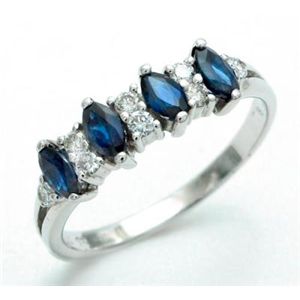 鑑別書付!天然ブルーサファイア0.66ct*ダイヤモンドリング0.18 sr357 K18WG