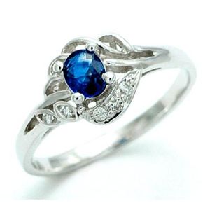 鑑別書付!天然ブルーサファイア0.29ct*ダイヤモンドリング0.10ct sr264 K18WG