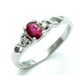 鑑別書付!天然ルビー0.28ct*ダイヤモンドリング0.03ct rr190 K18WG