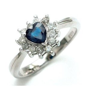 鑑別書付!天然ブルーサファイア0.55ct *ダイヤモンド0.22ct リング sr248 K18WG