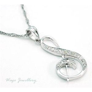 ●鑑別書付!天然ダイヤモンド 「S」 ネックレス wpa454 0.09ct K18WG