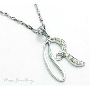 ●鑑別書付!天然ダイヤモンド 「R」 ネックレス wpa475 0.07ct K18WG