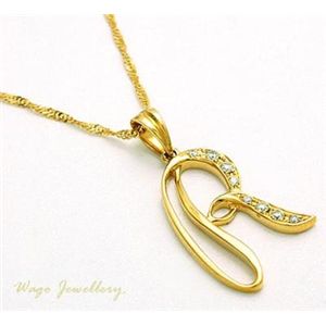 ●鑑別書付!天然ダイヤモンド 「R」 ネックレス wpa477 0.07ct K18YG