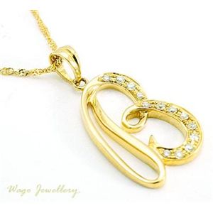 ���ӕʏ��t�I�V�R�_�C�������h �uB�v �l�b�N���X wpa494  0.11ct  K18YG	