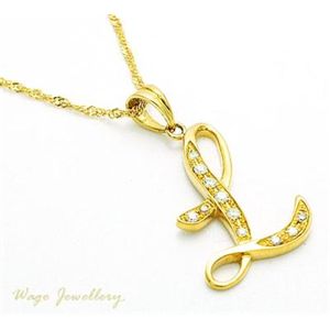 ���ӕʏ��t�I�V�R�_�C�������h �uL�v �l�b�N���X wpa539  0.09ct  K18YG	