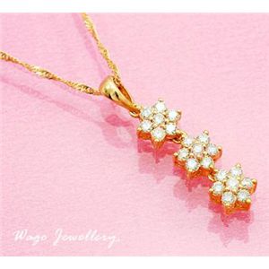 鑑別書付!天然ダイヤモンド ネックレス * wpa401 0.48ct K18YG