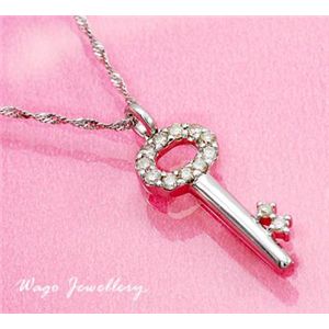 鑑別書付!天然ダイヤモンド ネックレス * wpa418 0.33ct K18WG