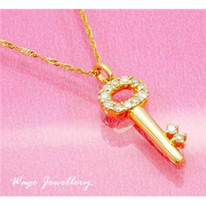 鑑別書付!天然ダイヤモンド ネックレス * wpa419 0.33ct K18YG
