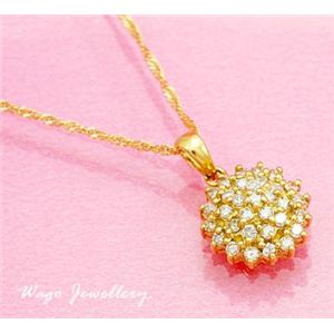 鑑別書付!天然ダイヤモンド ネックレス * wpa443 0.38ct K18YG