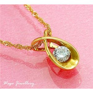 大人気●鑑別書付!天然ダイヤモンド ♪ ネックレス * wpa327 0.19ct K18YG