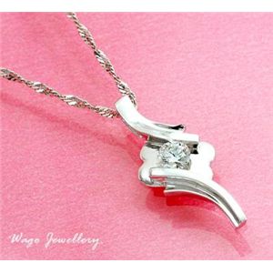 大人気●鑑別書付!天然ダイヤモンド ♪ ネックレス * wpa328 0.20ct K18WG