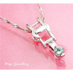 大人気●鑑別書付!天然ダイヤモンド ♪ ネックレス * wpa342 0.18ct K18WG