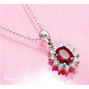 鑑別書付♪ 天然ダイヤモンド 0.16ct ルビー 1.00ct ネックレス ♪ wrpa13 K18WG