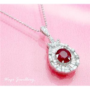 鑑別書付♪ 天然ダイヤモンド 0.21ct 0.82ct ルビー 1.22ct ネックレス ♪ wrpa17 K18WG