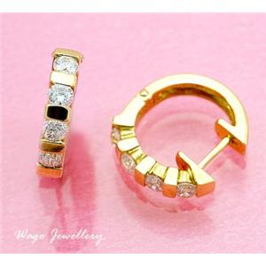 鑑別書付♪ 天然ダイヤモンドピアス♪ wea199 0.51ct K18YG
