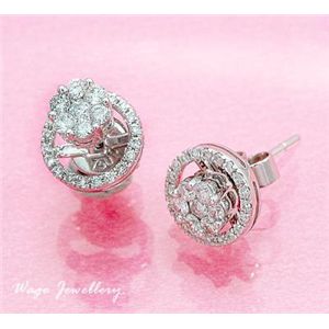 ��l�C�����ʂȃX�^�C���I�ӕʏ��t�� �V�R�_�C�������h�s�A�X�� wea301 0.37ct 0.17ct K18WG 	