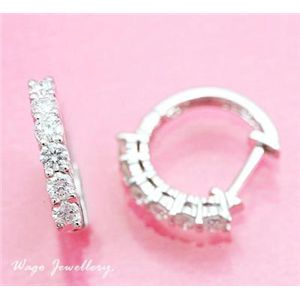 鑑別書付♪ 天然ダイヤモンドピアス♪ wea436 0.52ct K18WG