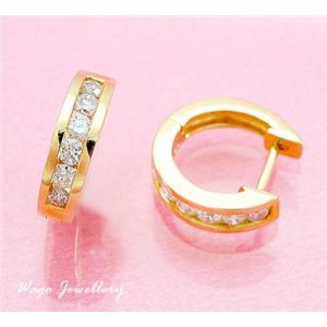 鑑別書付♪ 天然ダイヤモンドピアス♪ wea214 0.47ct K18YG