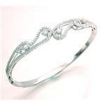 【大人気!】鑑別書付♪ 天然ダイヤモンド バングル♪ WGA115 1.39ct K18WG