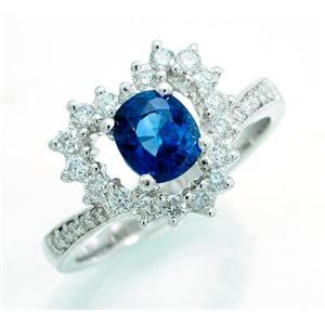 ●鑑別書付!天然ブルーサファイア ダイヤモンド リング SR195 1.34ct 0.46ct K18WG