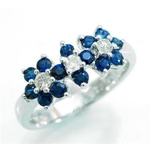 ●鑑別書付!天然ブルーサファイア ダイヤモンド リング SR265 0.76ct 0.43ct K18WG