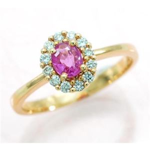 大人気! 鑑別書付♪ 天然ダイヤモンド★ピンクサファイアリング♪ WPRA5 0.53ct 0.22ct K18RG