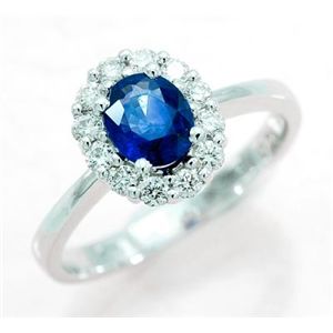 鑑別書付♪ 天然ダイヤモンド★ブルーサファイアリング♪ WSRA15 0.82ct 0.28ct K18WG