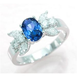 大人気の天使の羽! 鑑別書付♪ 天然ダイヤモンド ★ブルーサファイアリング0.85ct ♪ WSRA34 K18WG