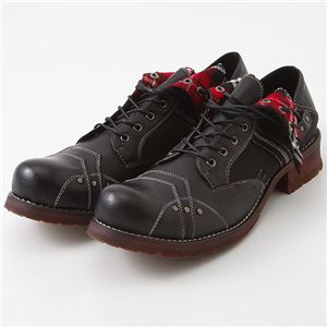 FRANCO GIOVANNI(フランコジョバンニ) check feather ラウンドトゥカジュアル FG 151 ブラック 26.5cm