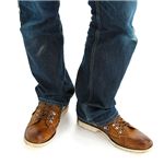 RANCO GIOVANNI（フランコジョバンニ）カジュアルシューズ【ヴィンテージ仕上げ　ホワイトソール　ラウンドトゥ】FG152　ライトブラウン43（26.5cm） 