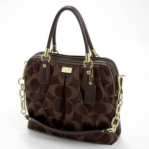 COACH(コーチ) クリスティンシグネチャーサティーン トートバッグ ブラウン 15346 B4MA