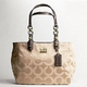 COACH（コーチ） ミアシグネチャーオプアート トートバッグ （カーキ×ブラウン）