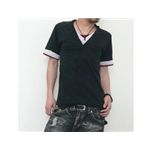 ディーライト　フェイクシャツ8149/ブラック L