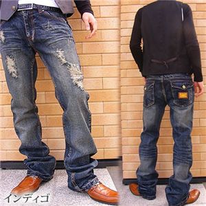メンズスタイルブーツカットデニム インディゴ L