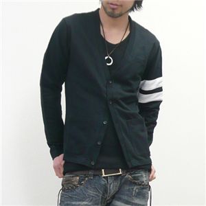 カーディガン×無地Vカットソーセット ブラック Mサイズ