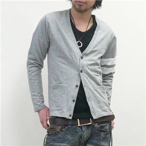 カーディガン×無地Vカットソーセット グレー Mサイズ