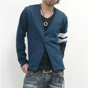 カーディガン×無地Vカットソーセット ネイビー Lサイズ