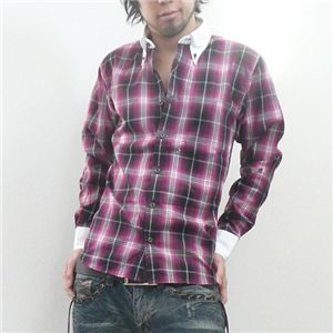 MSオリジナル クレリックシャツ レッドチェック Lサイズ