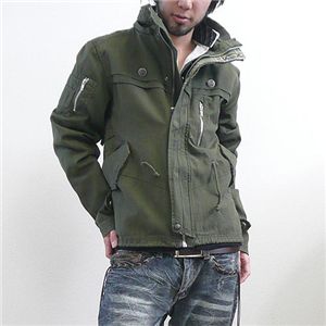 スプリングショートモッズコート(082-01009) カーキ Lサイズ