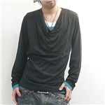 トリプルドレープカットソー(830D0000) ブラック Lサイズ｜ファッション