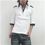バタフライラインストーン七分袖 ホワイト Lサイズ｜ファッション