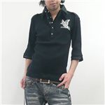 バタフライラインストーン七分袖 ブラック Lサイズ｜ファッション