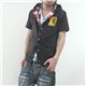 フェイクレイヤードカーデシャツ（LA92503D） チョコ Mサイズ