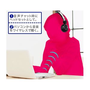 Bluetooth version2.1対応 ステレオ再生ワイヤレスヘッドフォン ブラック
