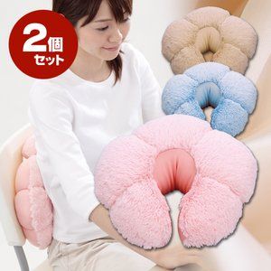 ふわもちクロワッサンクッション(2個入り)ピンク
