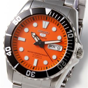 SEIKO(セイコー) SEIKO 5 スポーツ メンズ ブレスウォッチ SNZF19J1／オレンジ・ドット