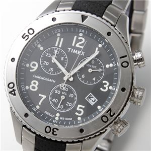 TIMEX(タイメックス) Tシリーズ シティスポーツ メンズ クロノグラフ ブレスウォッチT2M T2M706/ブラック×シルバー